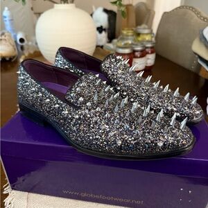 Glitter Spiked Loafers